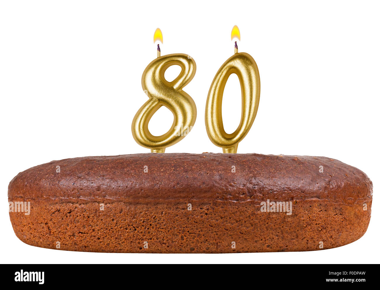 birthday cake candles number 80 isolated Stock Photo