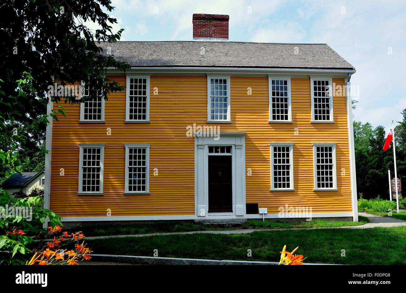 Lexington, Massachusetts:  Wooden clapboard 18th century colonial John Hancock House Stock Photo