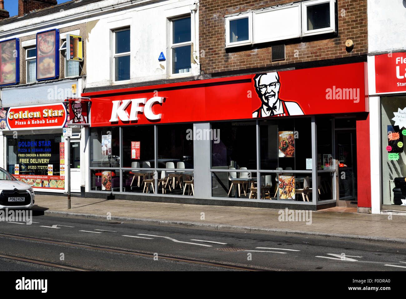 Exterior of a branch of KFC in Fleetwood, Lancashire, UK Stock Photo