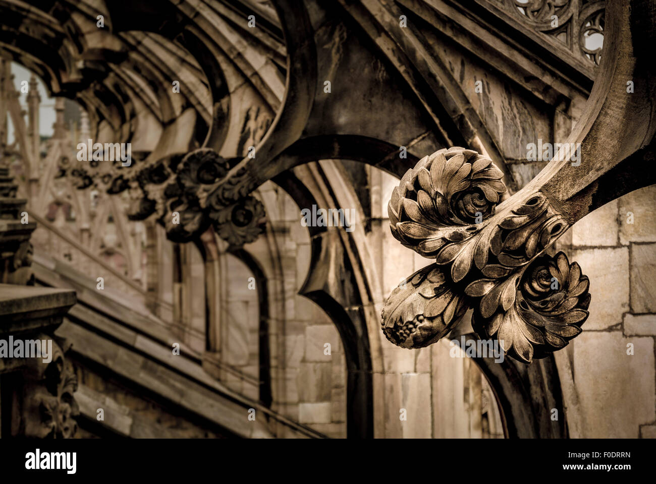 Roof structure of Milan Cathedral. Milan, Italy. Stock Photo
