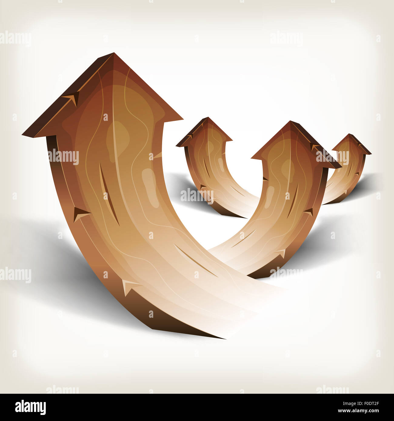 Cartoon Rising Object Illustration of an arrangement of abstract vintage rising cartoon wood ...