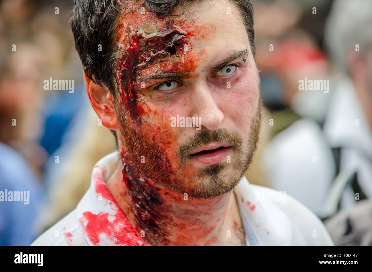 Zombie walk event in Montreal, 2012 Stock Photo