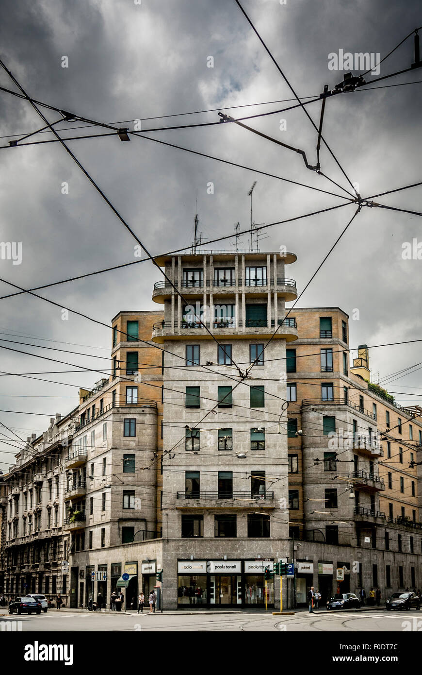 1930's Art Deco building in Milan Stock Photo Alamy