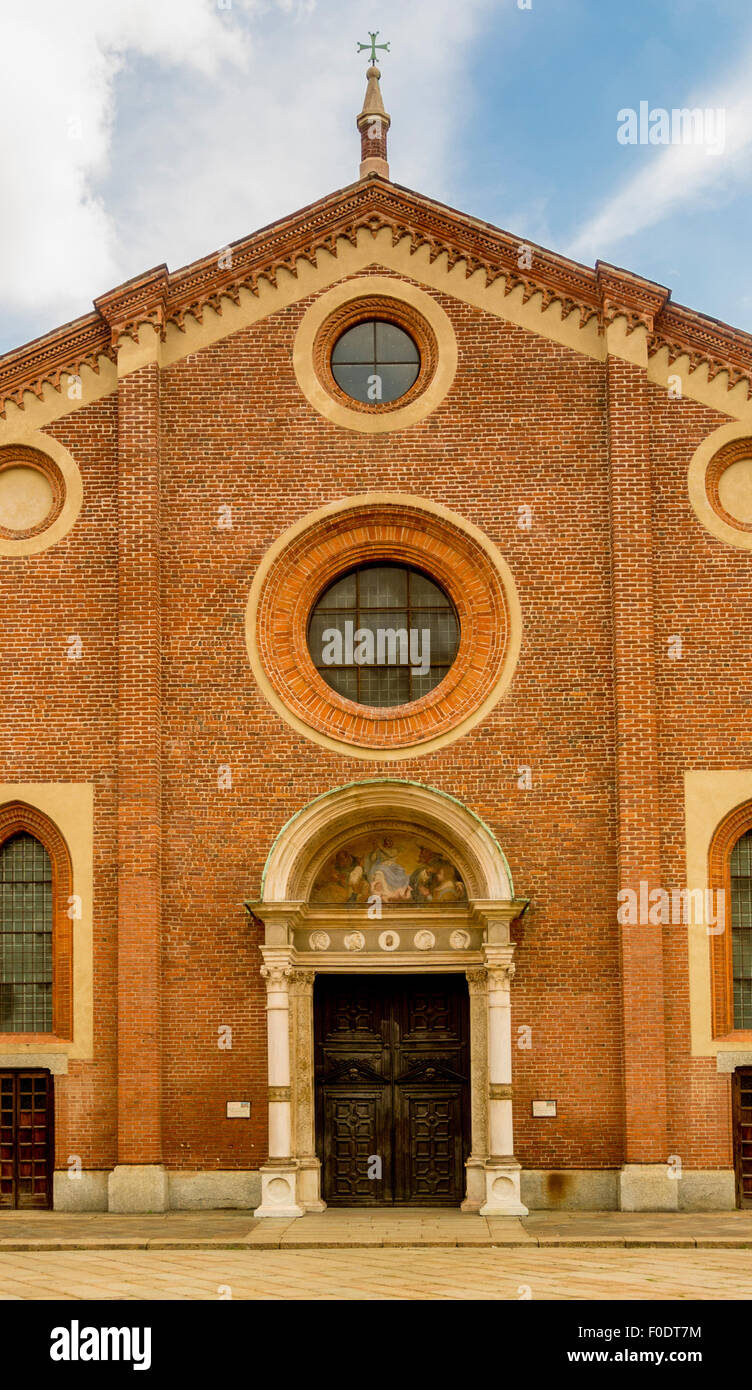 Santa Maria delle Grazie convent where the Leonardo da Vinci painting of the last supper, hangs in the refectory. Milan. Italy. Stock Photo
