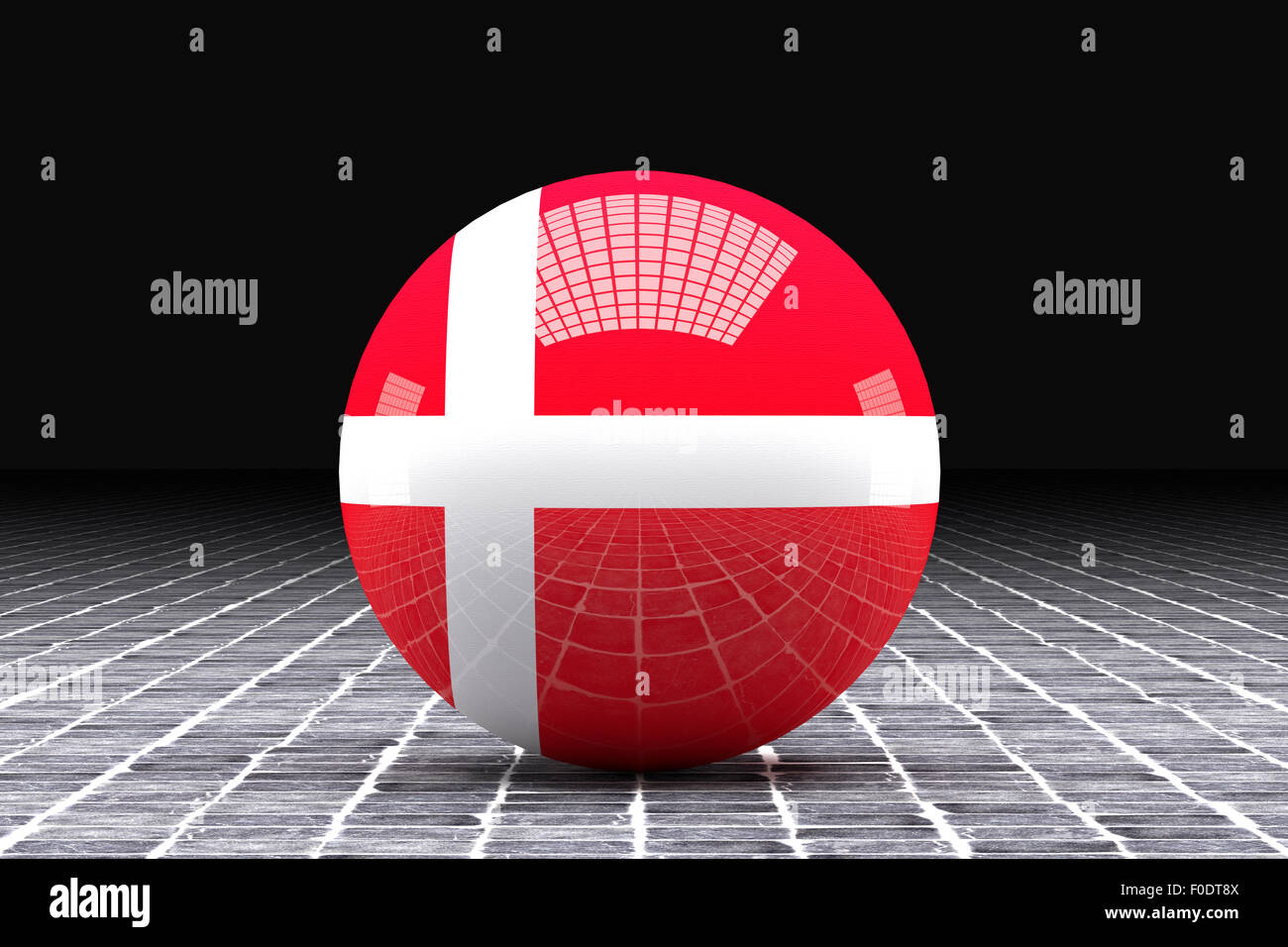 3d rendering of a Denmark flag on a sphere Stock Photo - Alamy