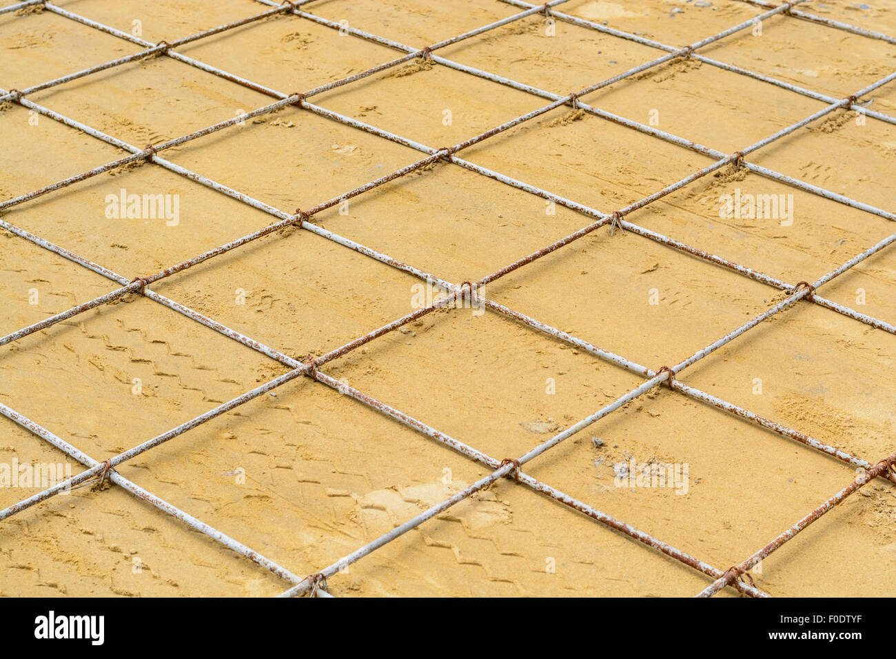 Mesh steel rod for construction reinforcement before pouring concrete