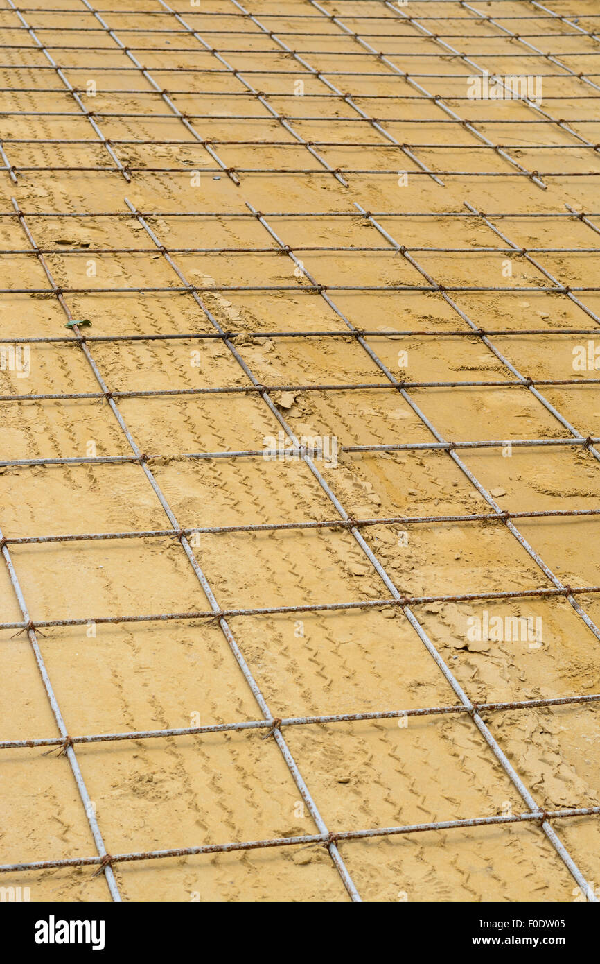 Mesh steel rod for construction reinforcement before pouring concrete