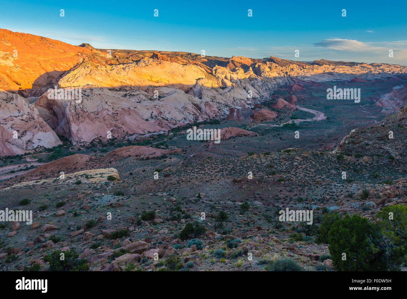 Wide angle shot of Capital Reef National Park Halls Creek Overlook