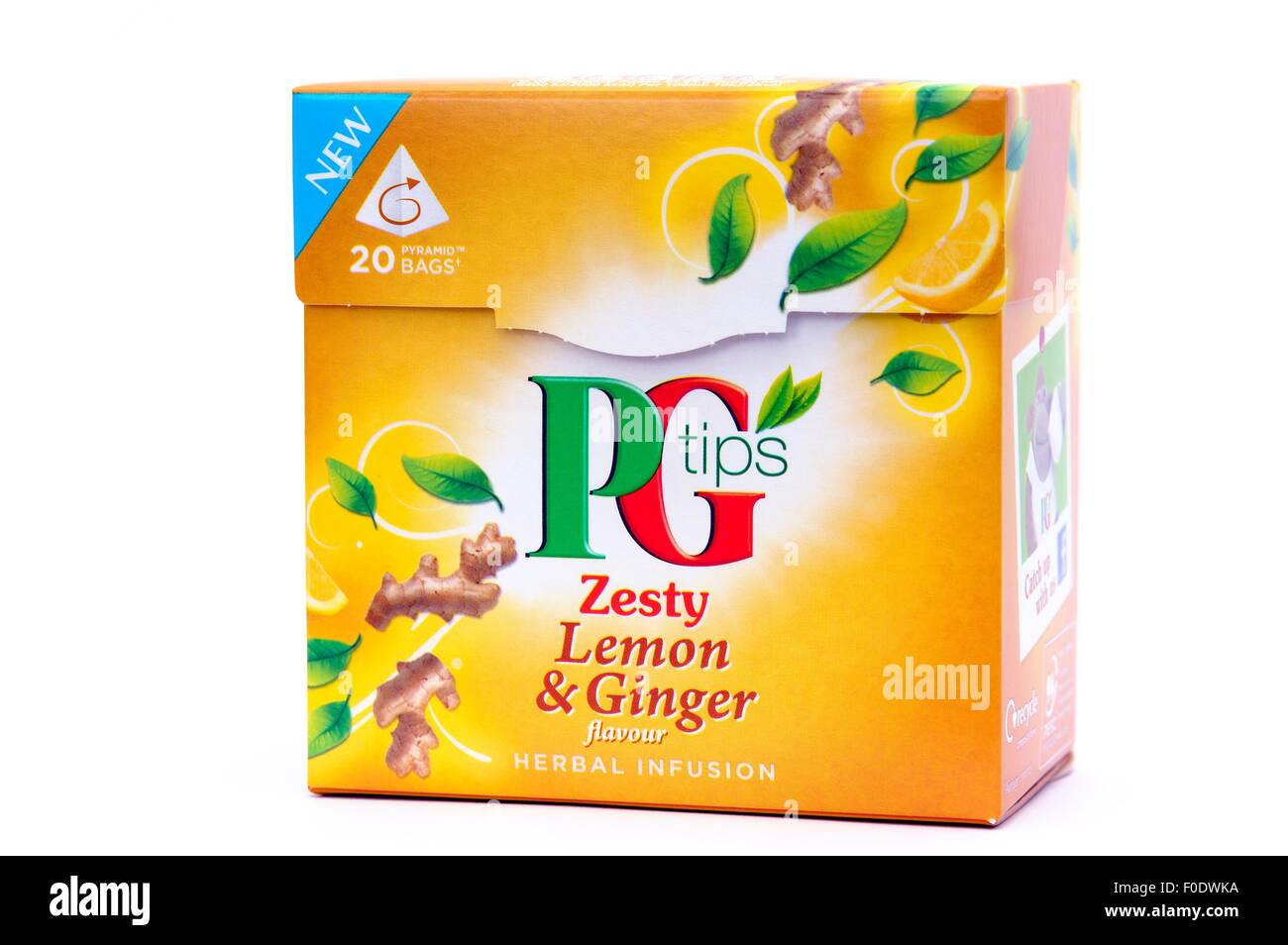 PG zesty lemon & ginger flavor herbal infusion Stock Photo