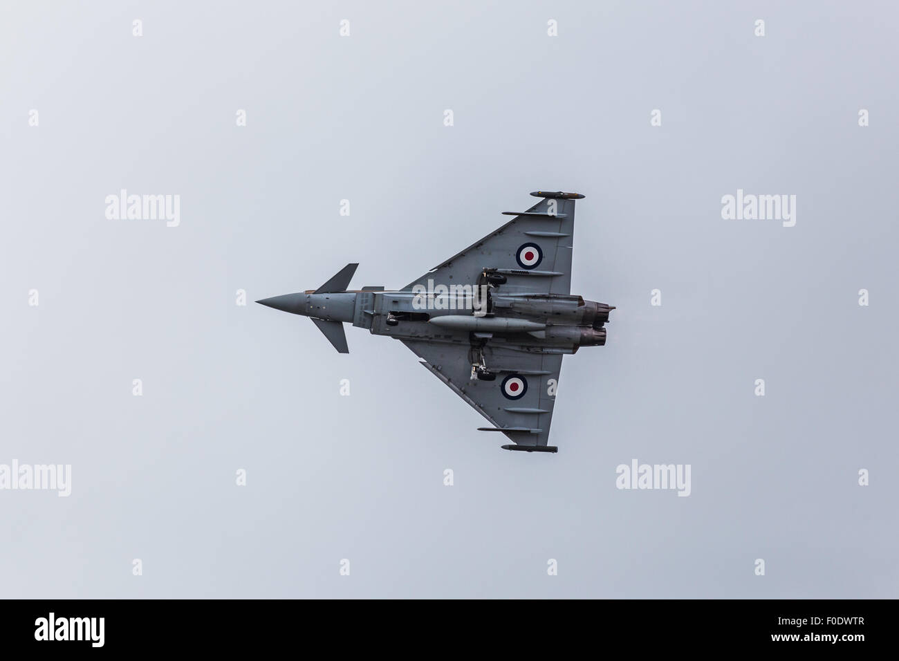 RAF Typhoon display performing at the 2015 Blackpool airshow in WW2 camouflage. Stock Photo