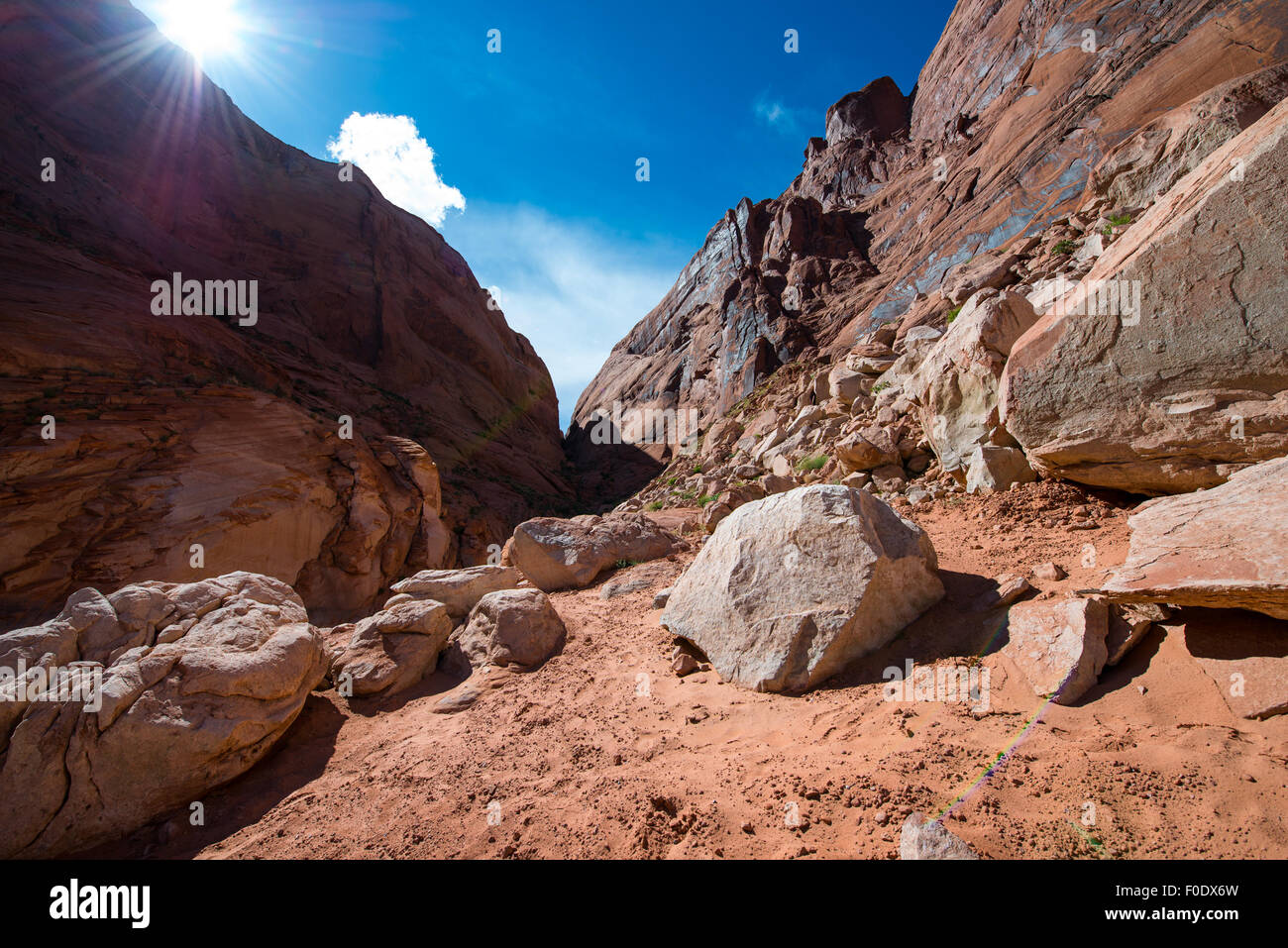 Hole in the Rock Glen Canyon Utah Stock Photo