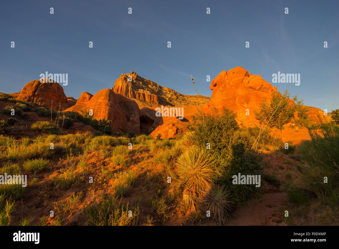 Beautiful Sunrise at Cave Point, Grand Staircase - Escalante National Monument  Horizontal Composition Stock Photo