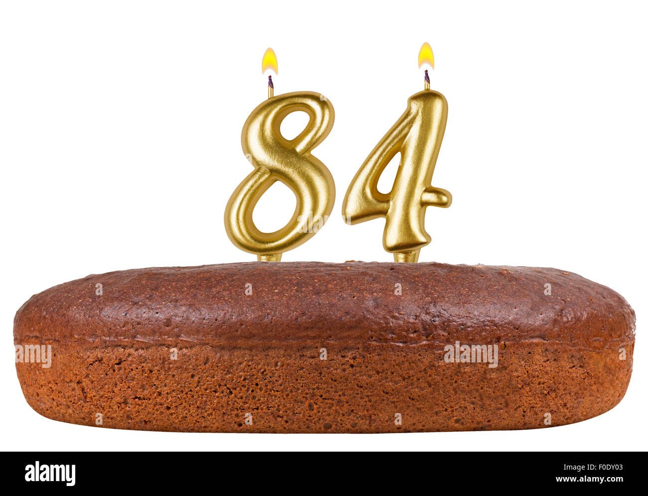 birthday cake candles number 84 isolated Stock Photo