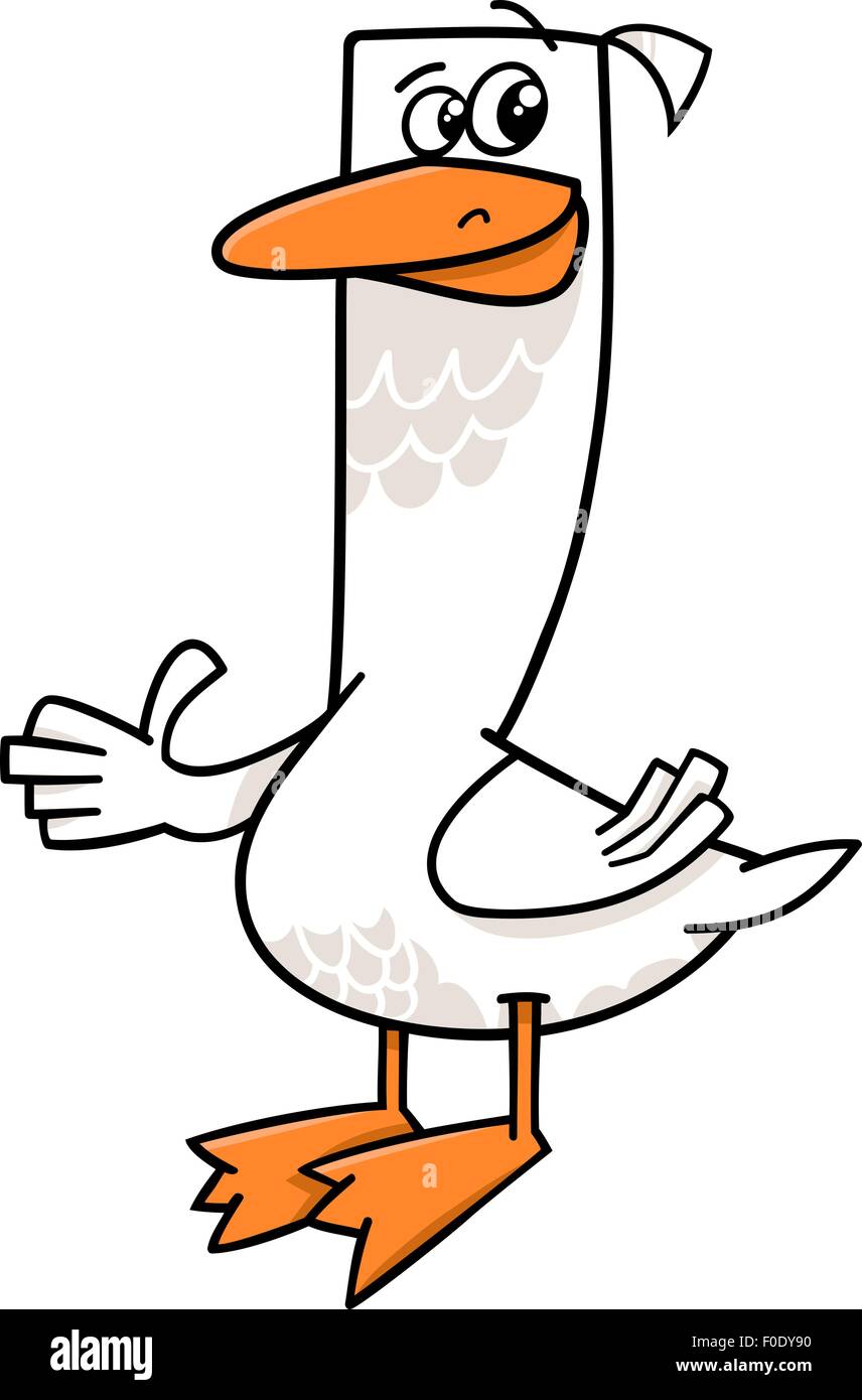 Cartoon Illustration of Funny Goose Farm Bird Animal Character Stock Vector