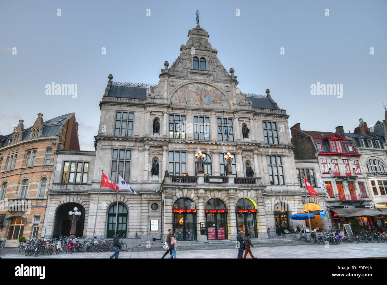 The Royal Dutch Theatre at Sint-Baafsplein (Town Square) in Ghent, Belgium Stock Photo