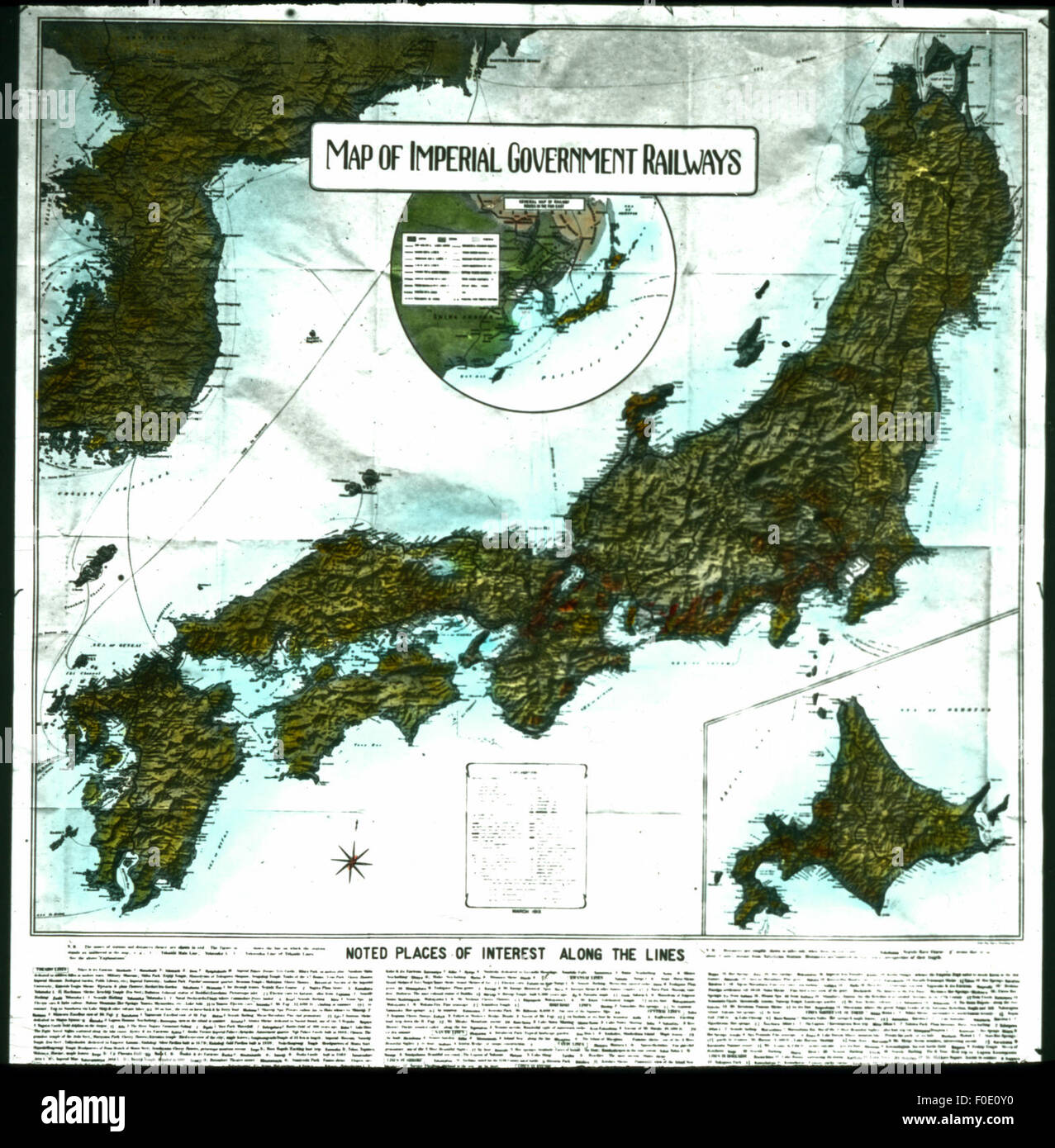 Map of Imperial Government Railways Stock Photo