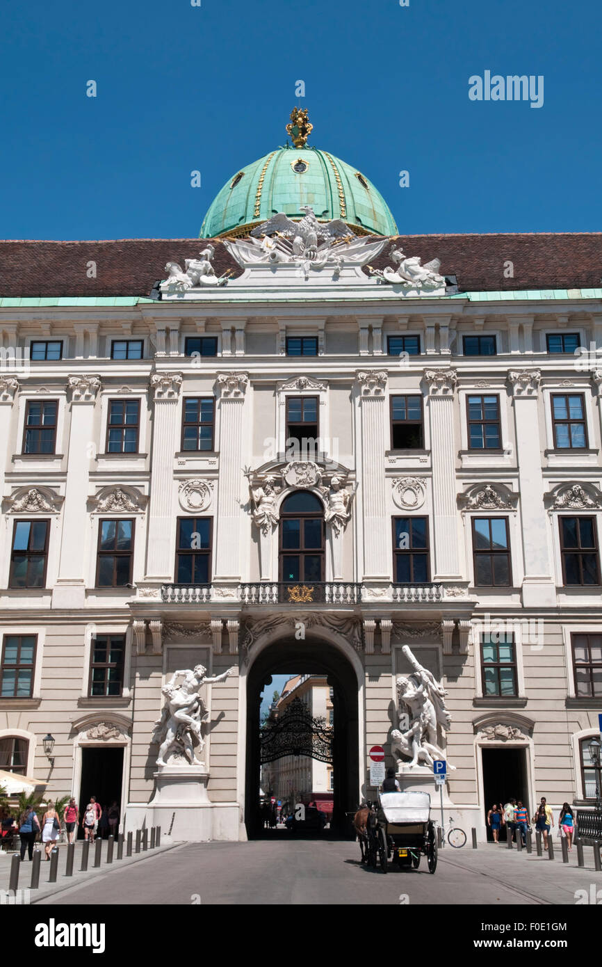 Facade of the Imperial Chancellory Wing at the Hofburg Palace, Vienna, Austria Stock Photo