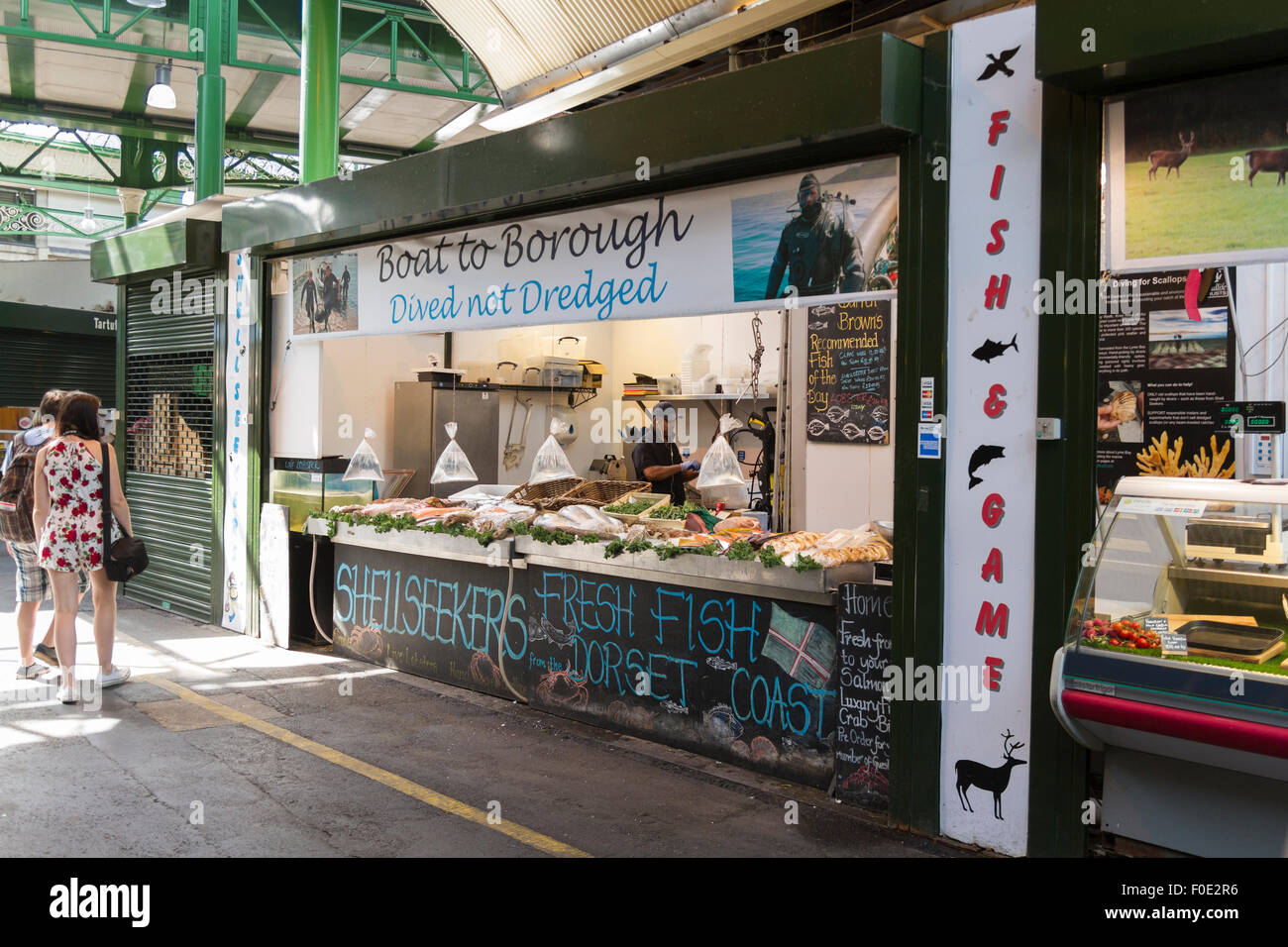 Fish stall at Borough Market in London Stock Photo