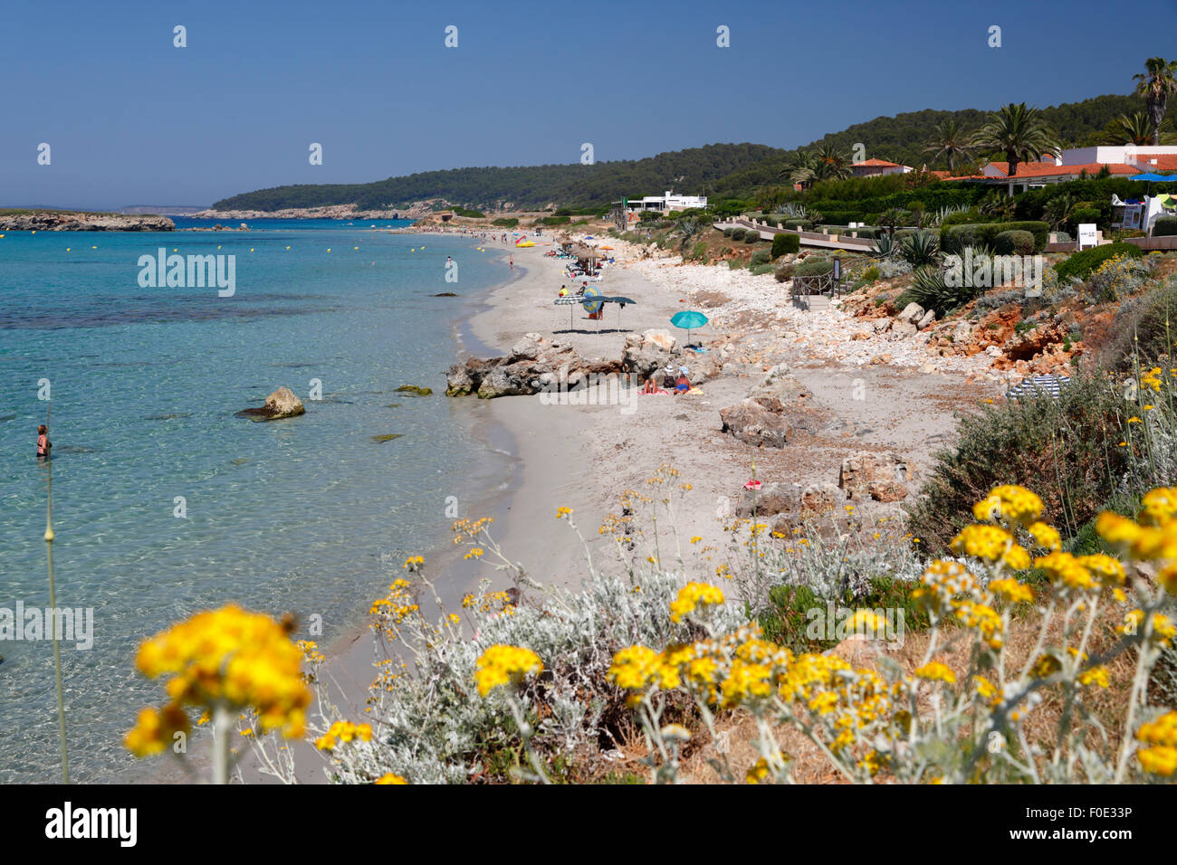 Platja de Sant Tomas (Sant Tomas beach), Sant Tomas, South Coast, Menorca, Balearic Islands, Spain, Europe Stock Photo