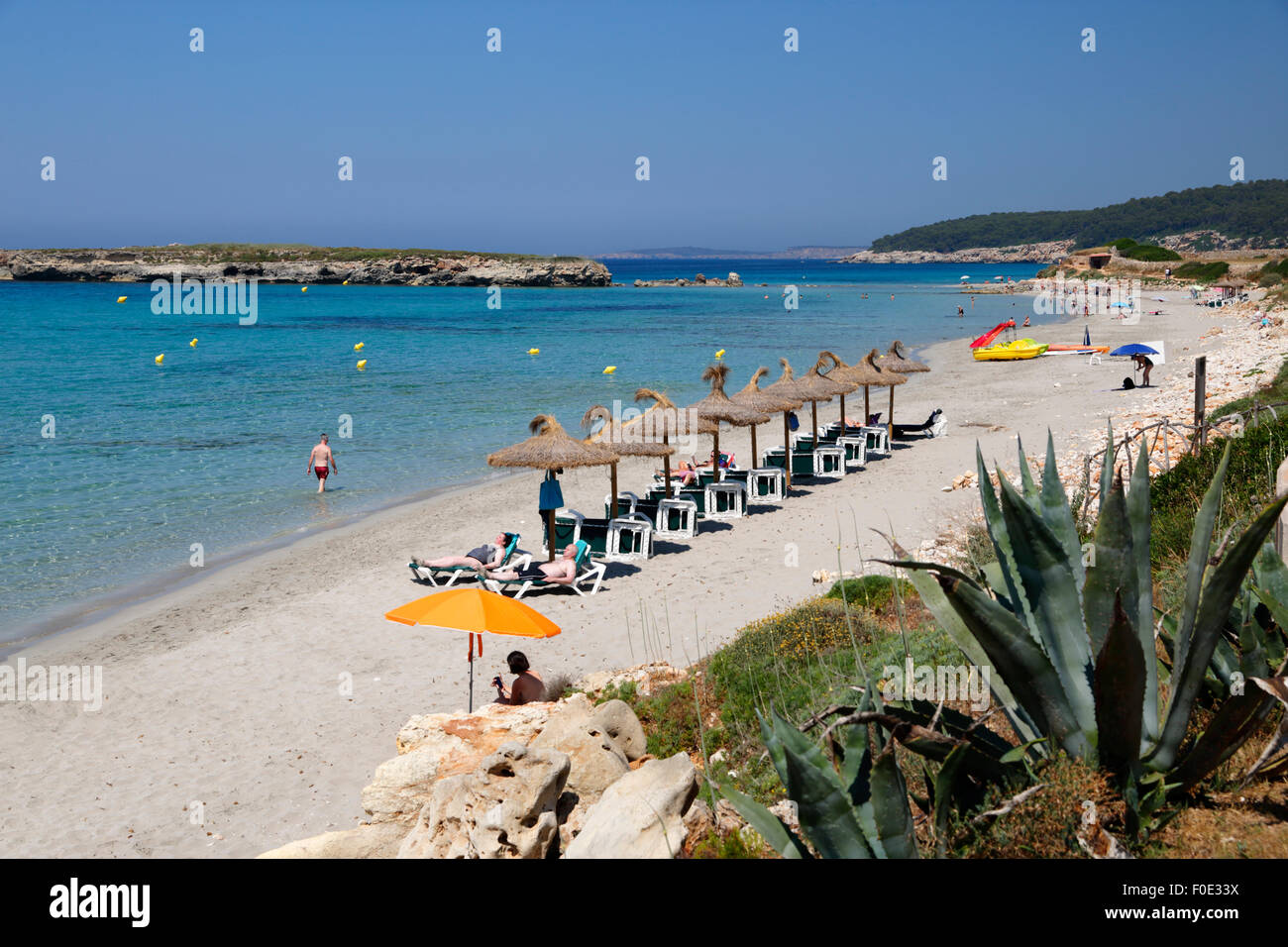 Platja de Sant Tomas (Sant Tomas beach), Sant Tomas, South Coast, Menorca, Balearic Islands, Spain, Europe Stock Photo