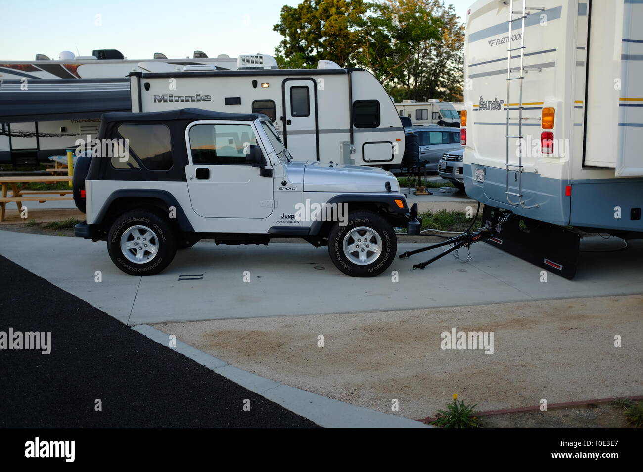 Typical urban RV Park in the USA Stock Photo Alamy