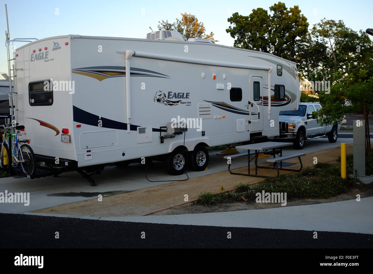 Typical urban RV Park in the USA Stock Photo Alamy
