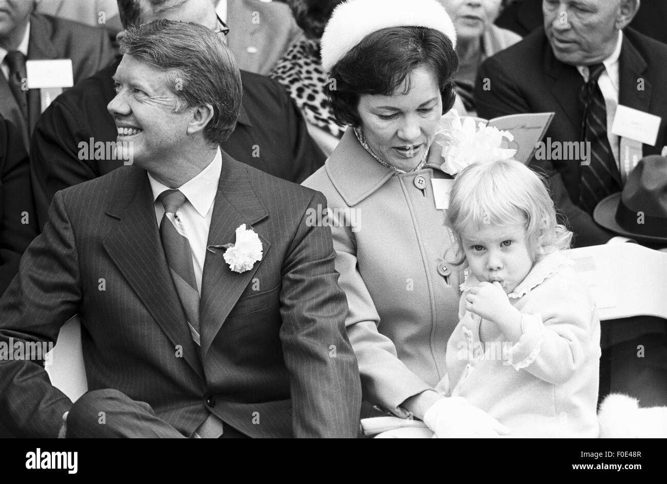 Atlanta, Georgia, USA. 1st Jan, 2015. Georgia state senator and governor elect Jimmy Carter at his 1971 gubernatorial inauguration. Carter succeeded segregationist Lester Maddox as Georgia governor. Carter is seated with his wife Rosalyn and daughter Amy. © Ken Hawkins/ZUMA Wire/Alamy Live News Stock Photo