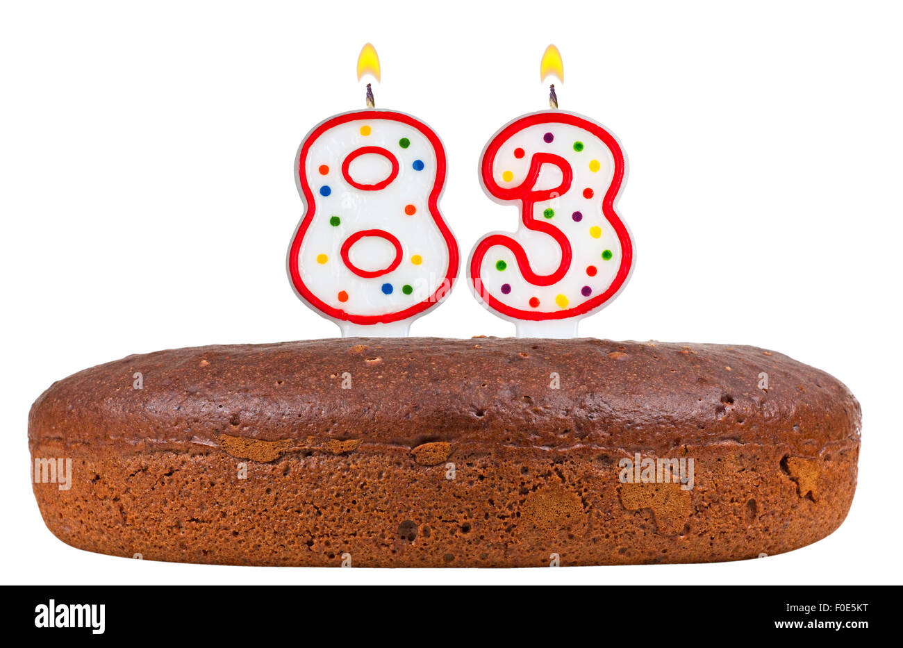 birthday cake with candles number eighty three Stock Photo