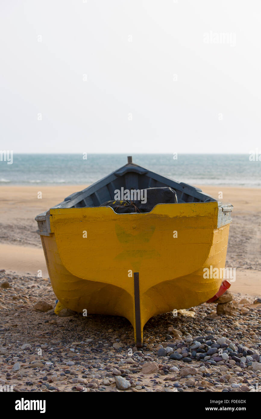 Fishing Boat Toy On Yellow Wallpaper Stock Photo 1347646880