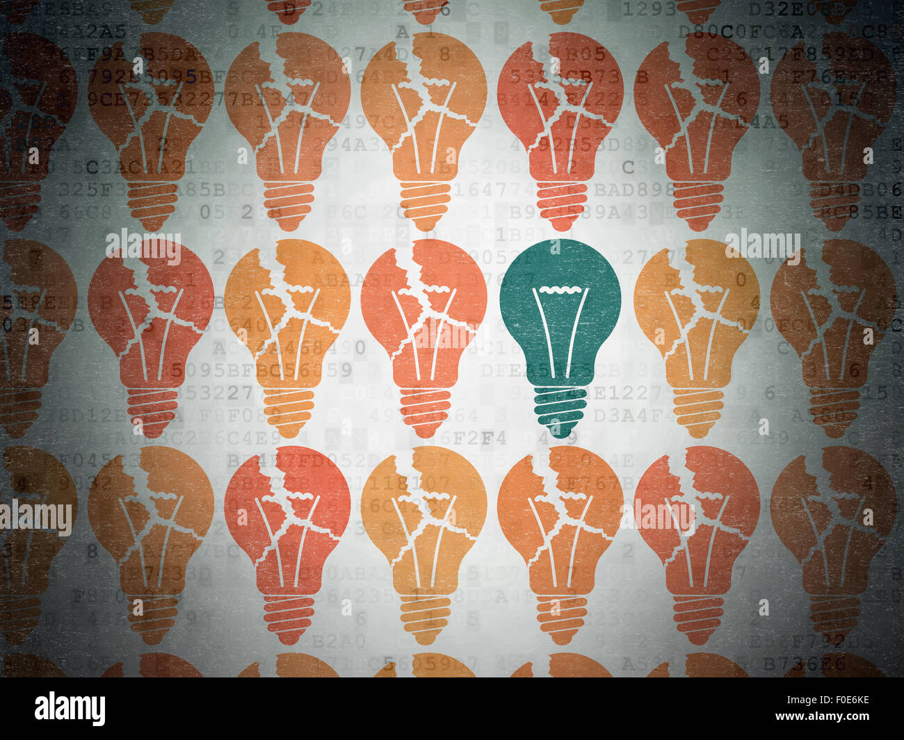 Business concept: light bulb icon on Digital Paper background Stock ...