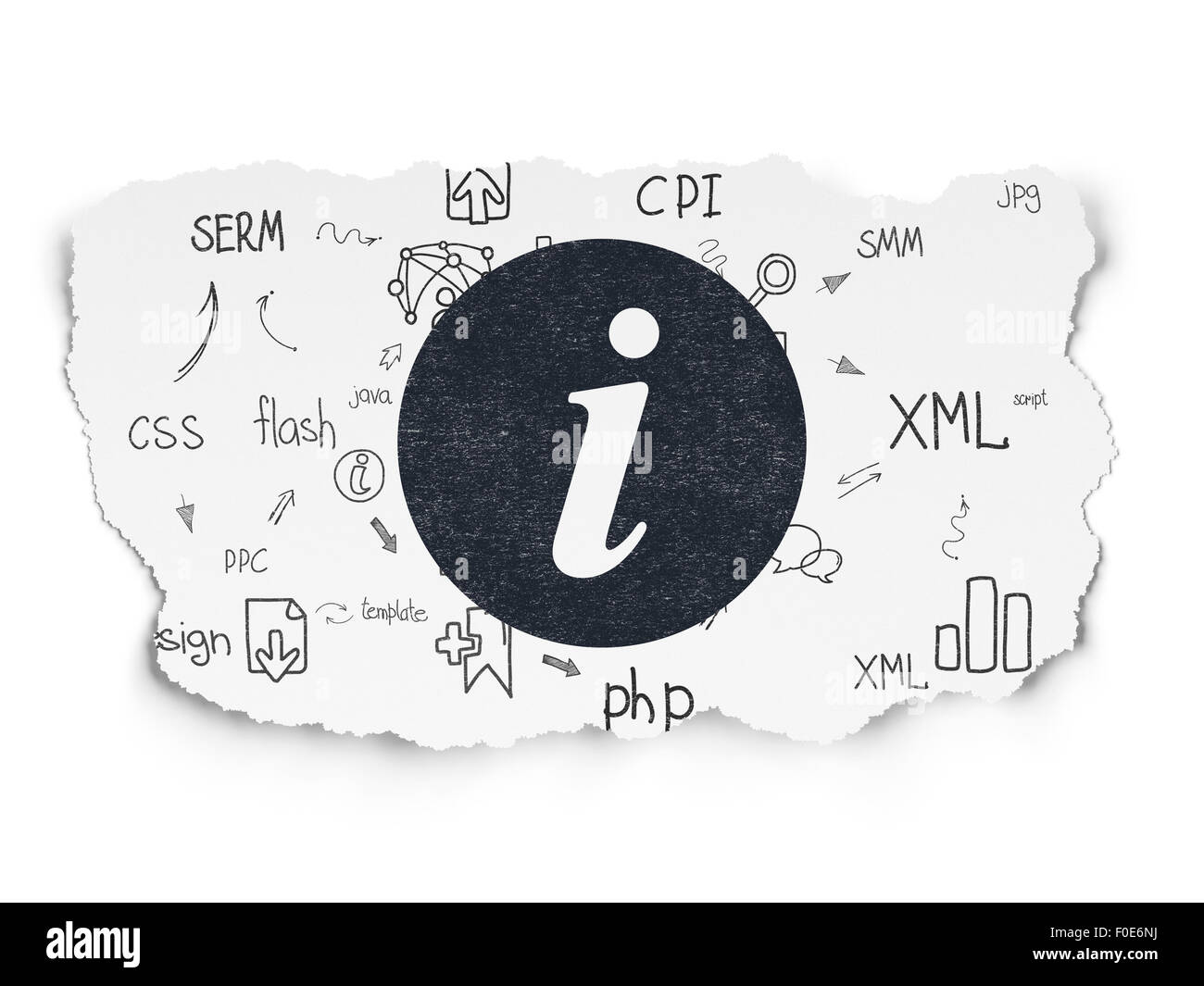 Web design concept: Information on Torn Paper background Stock Photo ...
