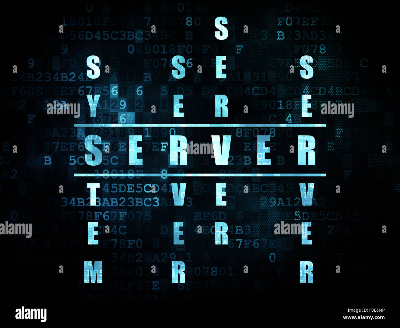  design concept word Server in solving Crossword Puzzle Stock Photo