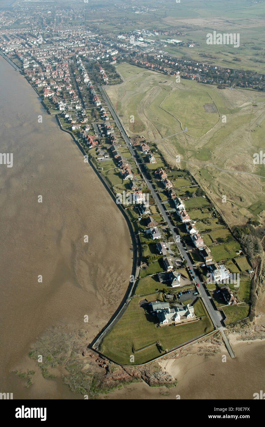 Aerial View Above Wirral Coastline Stock Photo Alamy