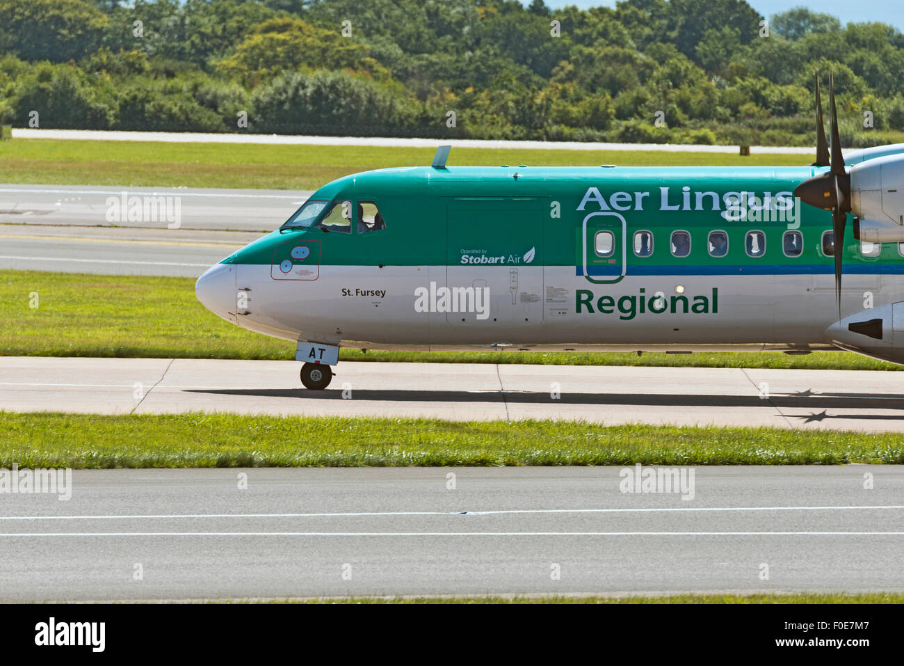 ATR 42/72 - MSN 1097 - EI-FAT  Airline Stobart Air Manchester Airport england uk arrivals Stock Photo