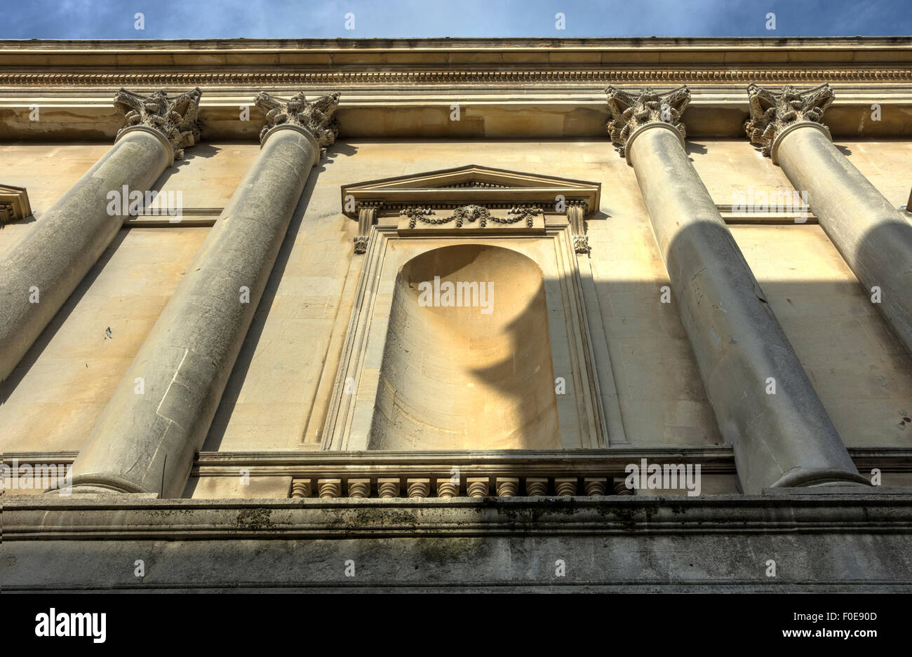 City of Bath, England  architecture of Bath columns. Classical columns. Stock Photo