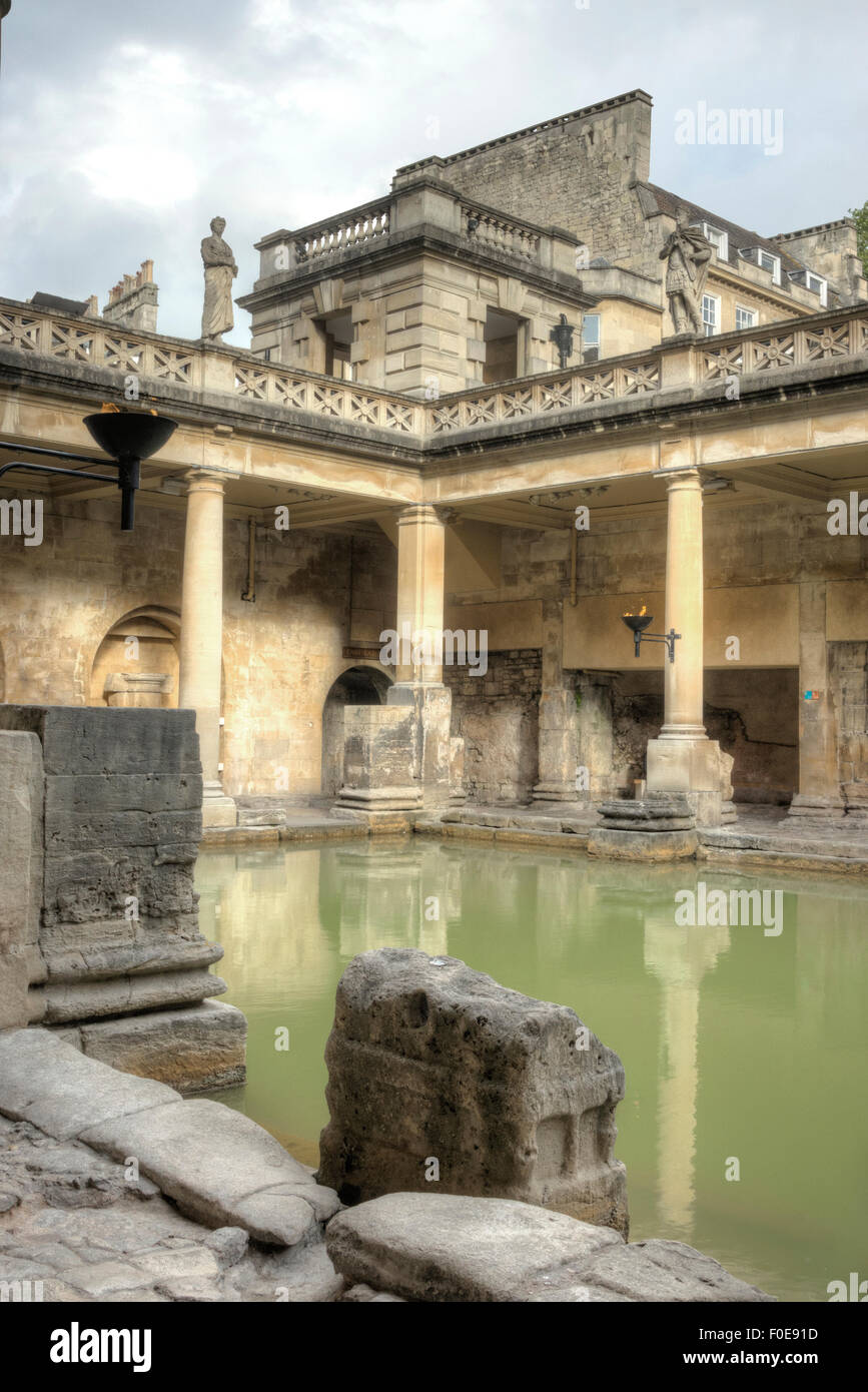 City of Bath, England. Roman Baths. Hot pool Stock Photo Alamy