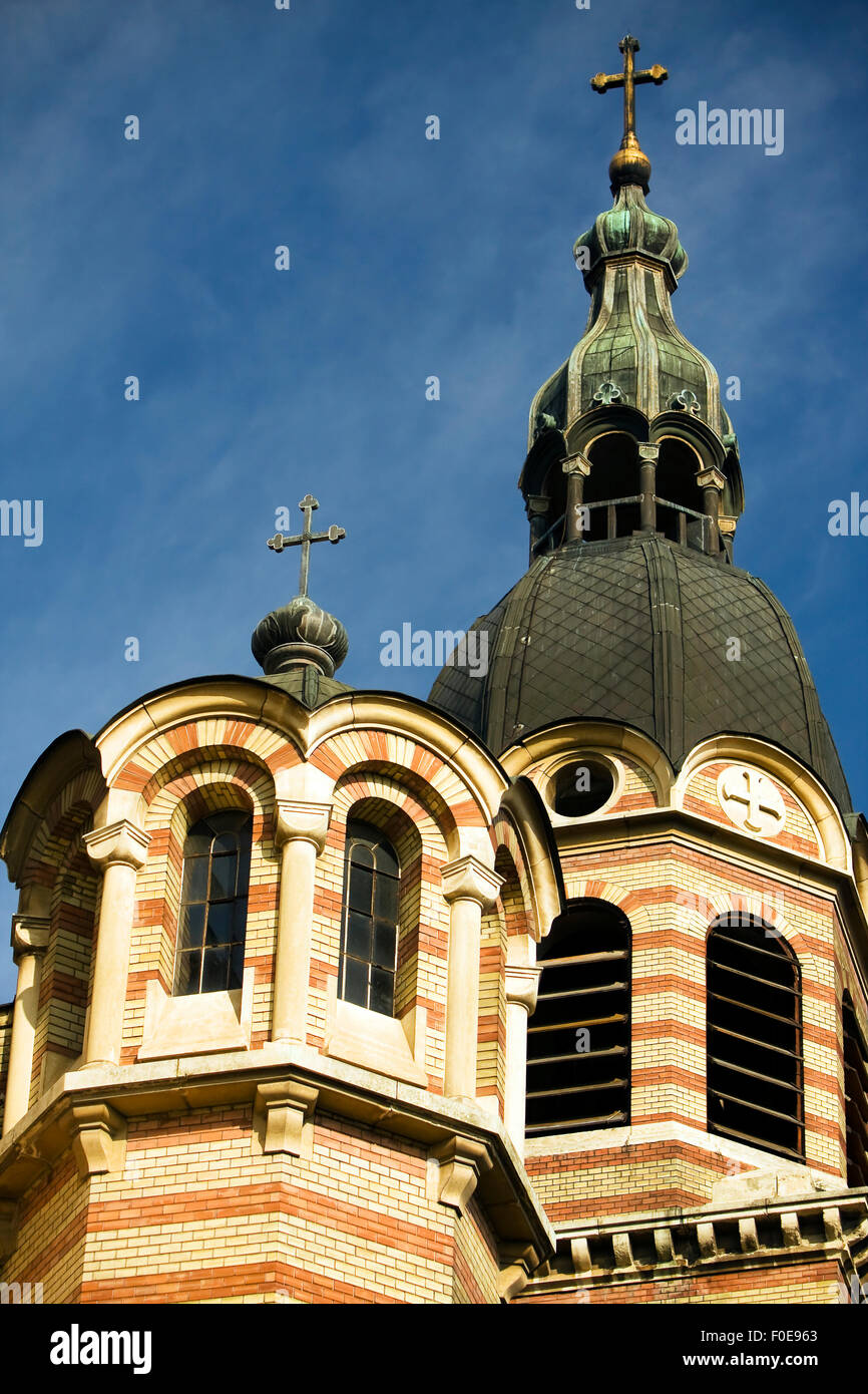 A detail of Sibiu's metropolitan Cathedral of Ardeal. See more images with Sibiu downtown. Stock Photo