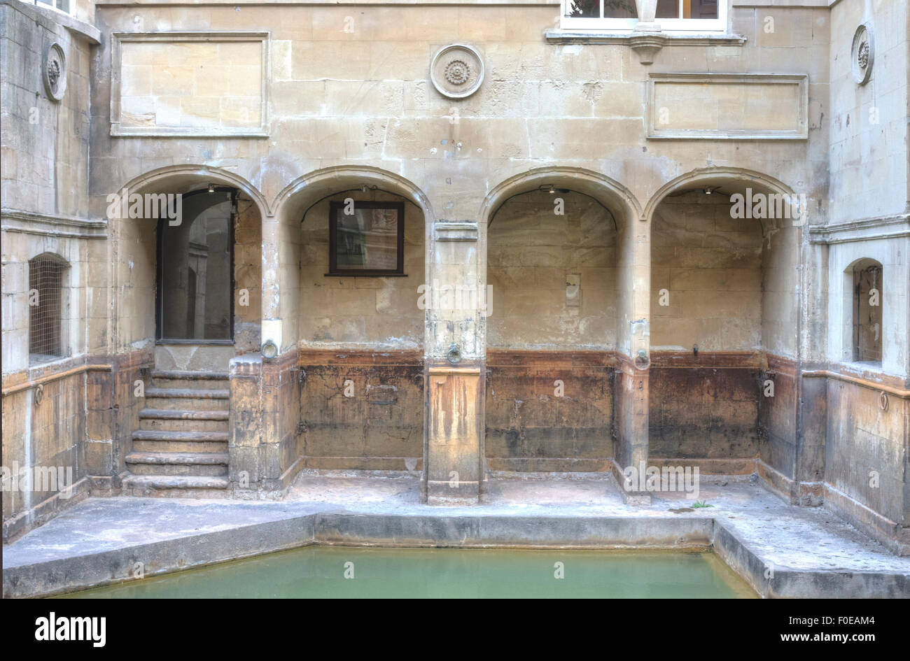 City of Bath.  Roman Baths.  The hot springs Stock Photo