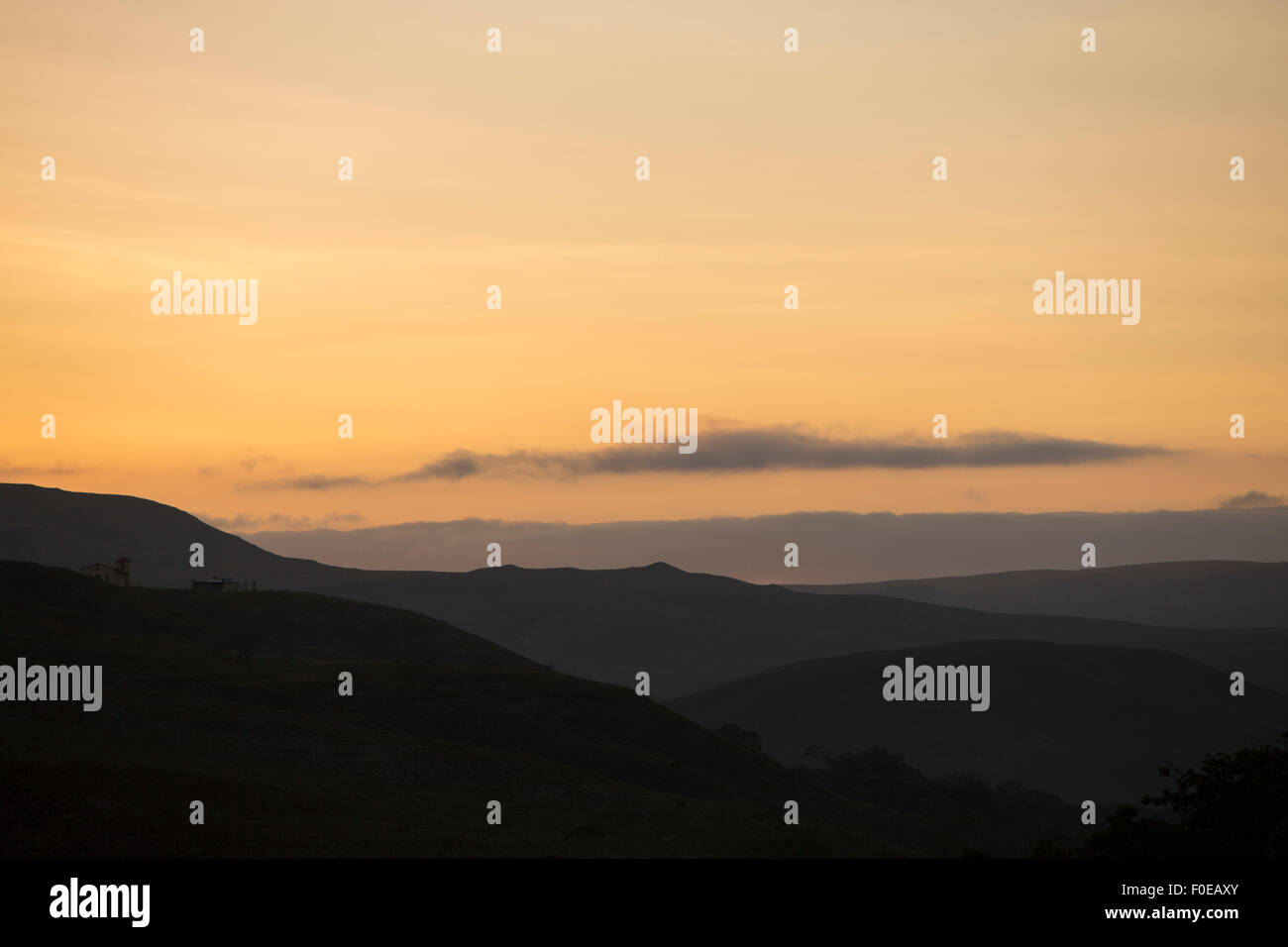 Early in the morning, spectacular sunrise on the region of Mount Roraima, Gran Sabana. Venezuela 2015. Stock Photo