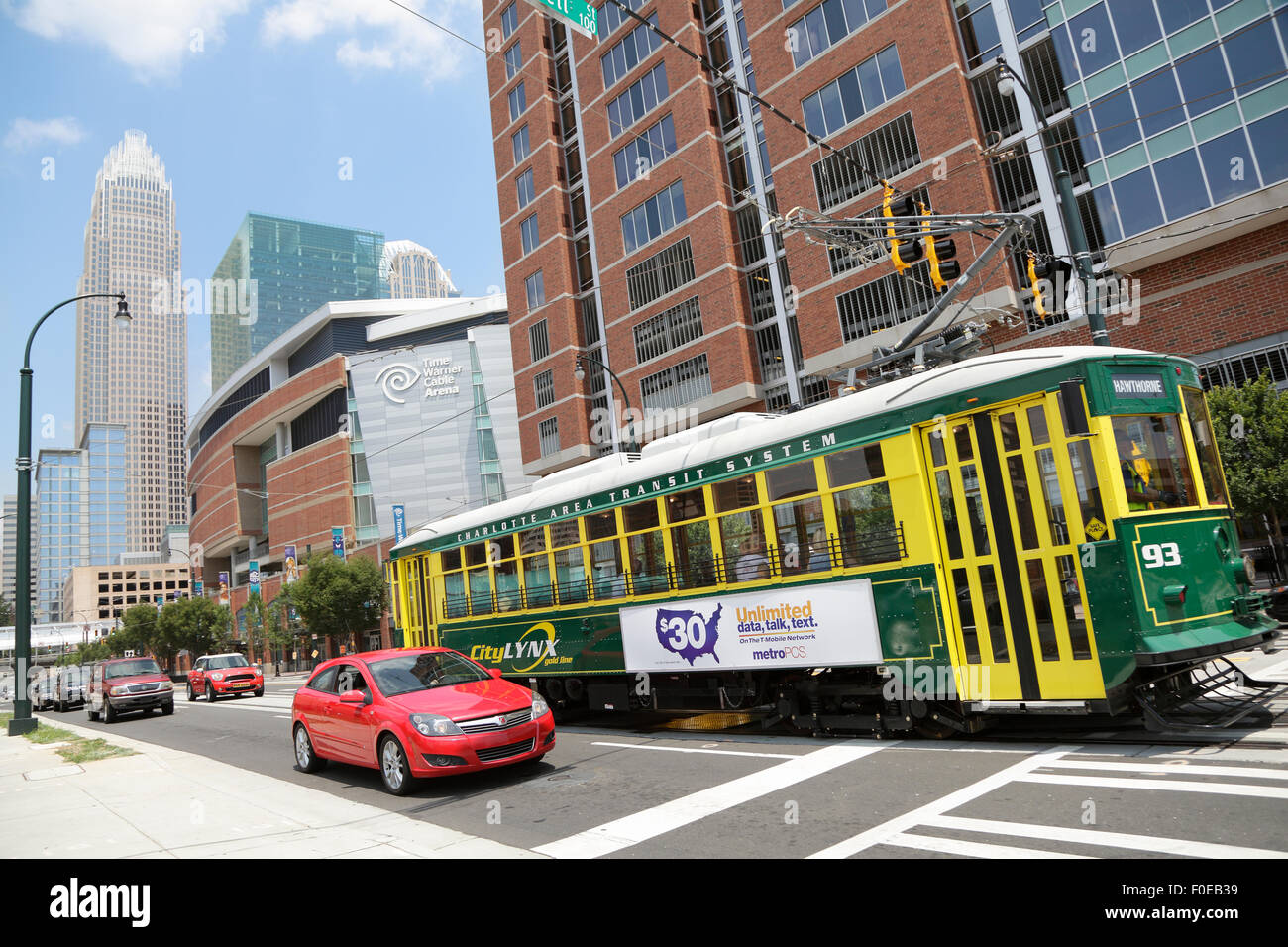 CityLYNX Gold Line streetcar, Charlotte, North Carolina, USA Stock Photo