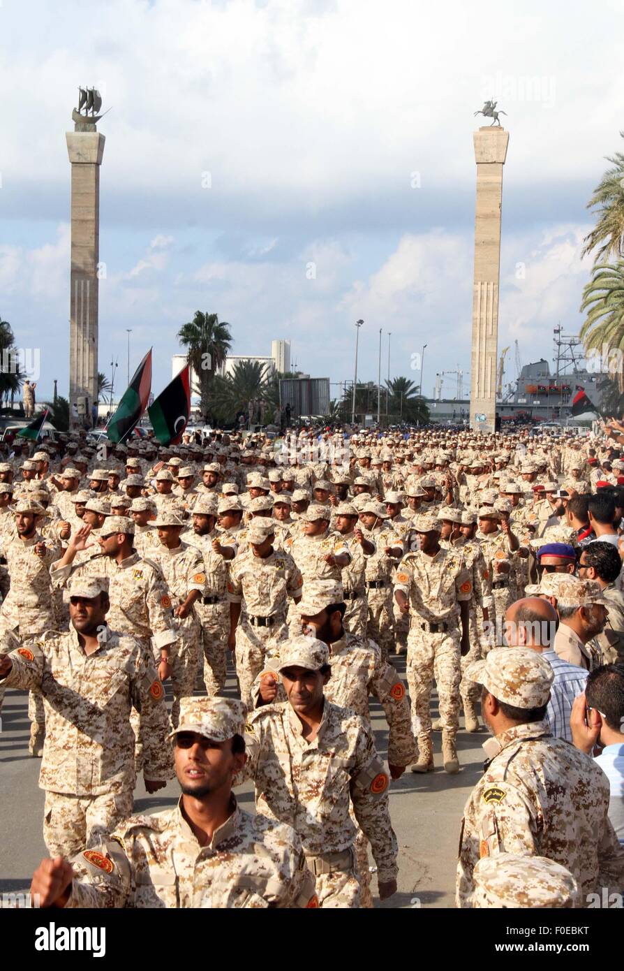 Tripoli, Libya's capital city of Tripoli. 13th Aug, 2015. Soldiers ...