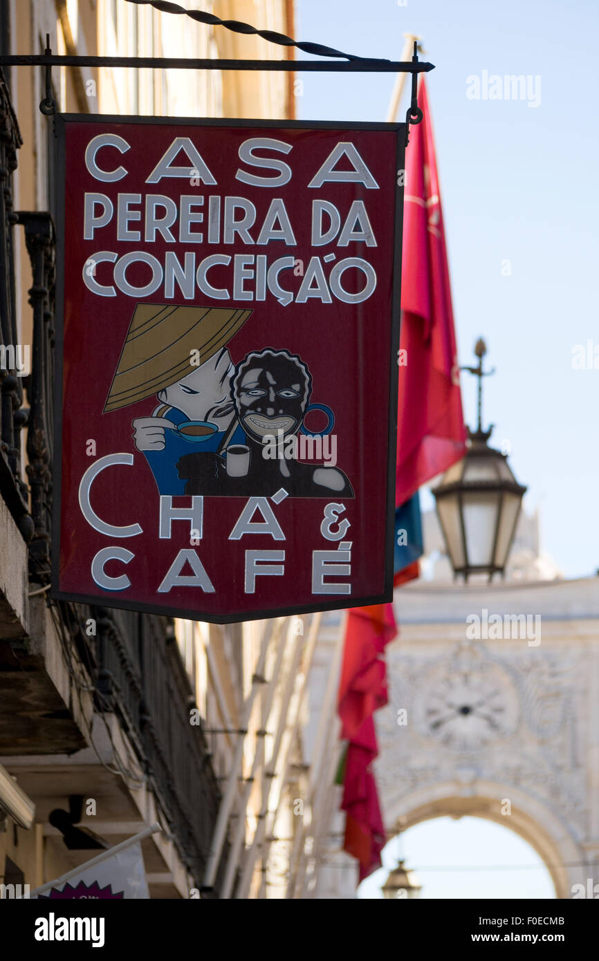 LISBON, PORTUGAL - MARCH 07, 2015:  Attractive sign for Cafe Stock Photo