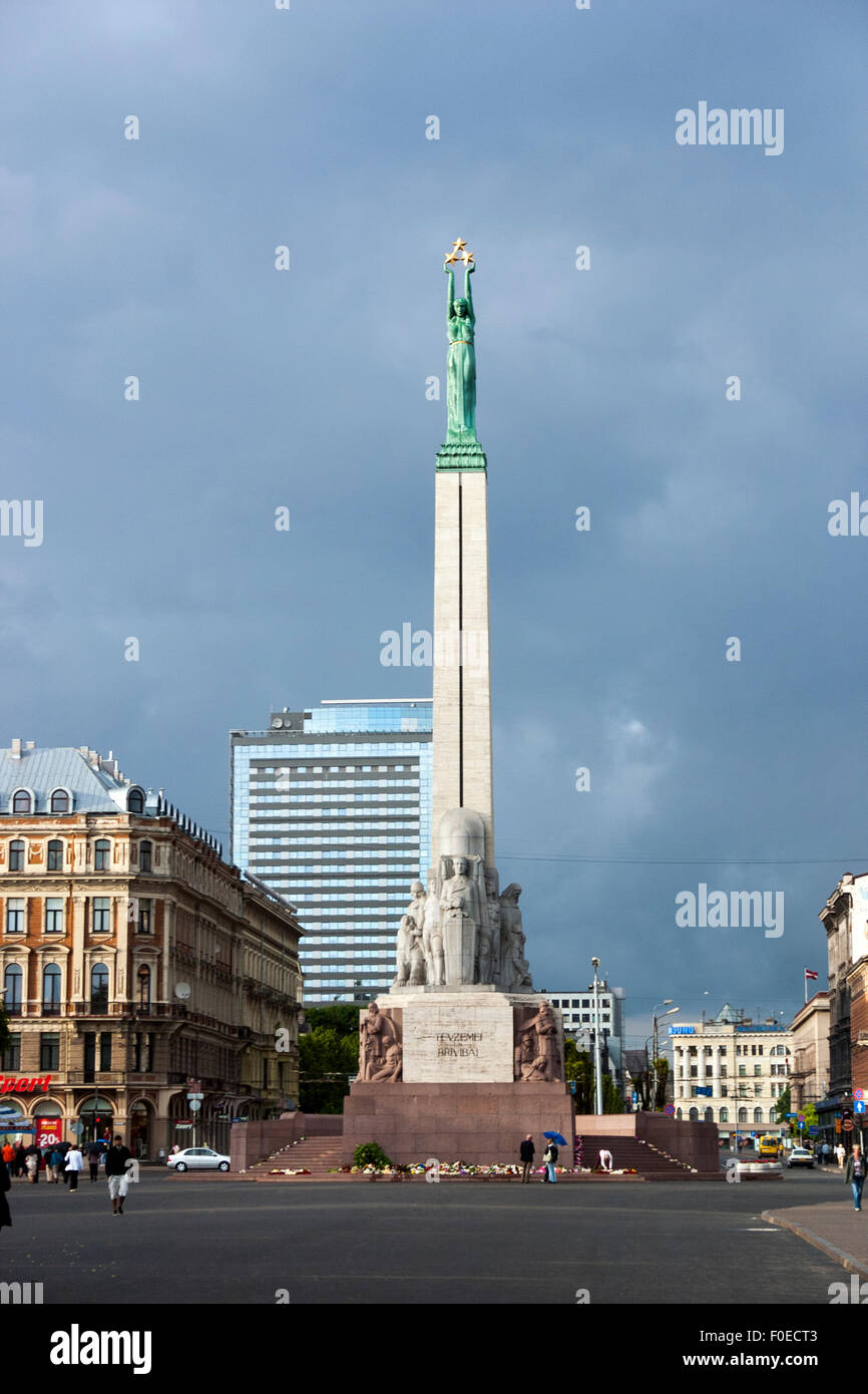 Freedom Monument in Riga, Latvia Stock Photo