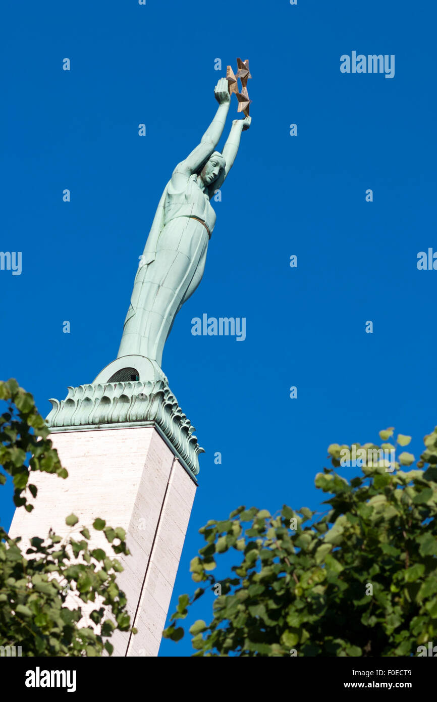 Freedom Monument in Riga, Latvia Stock Photo