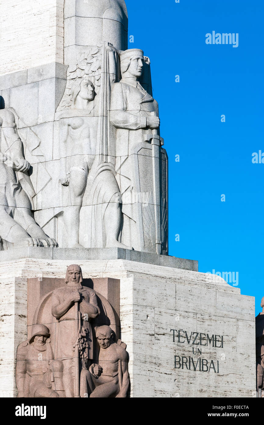 Detail of Freedom Monument in Riga, Latvia Stock Photo