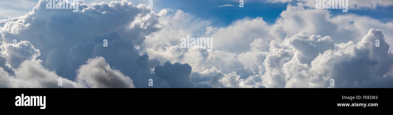 Sky with beautiful clouds panorama high resolution. Ecuador Stock Photo