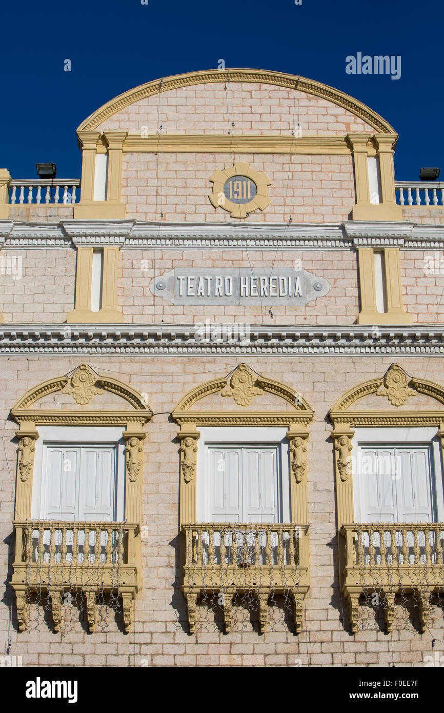 The Teatro Heredia, officially Teatro Adolfo Mejía is a Colombian theater located inside the walled area of Cartagena de India Stock Photo