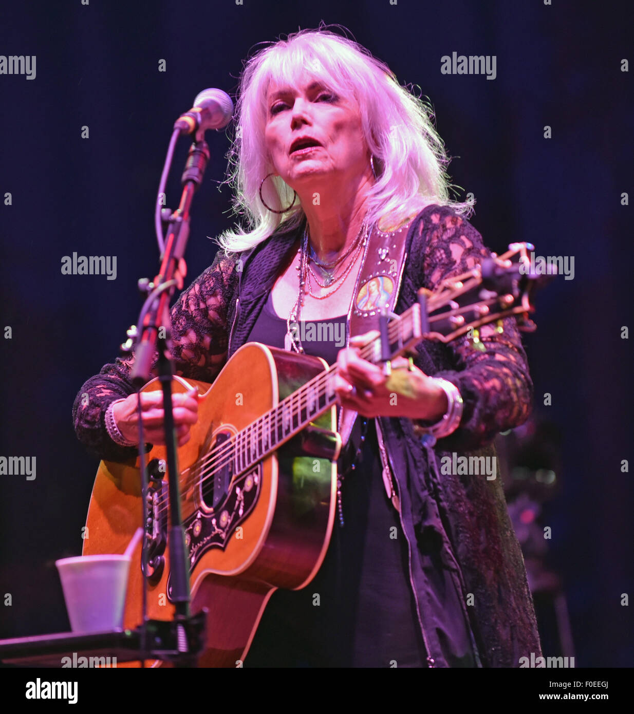 Cropredy, Oxfordshire, UK. 13th Aug, 2015. Emmylou Harris & Rodney Crowell headling on Thursday at the Fairports Cropredy Festival. Credit:  charlie bryan/Alamy Live News Stock Photo