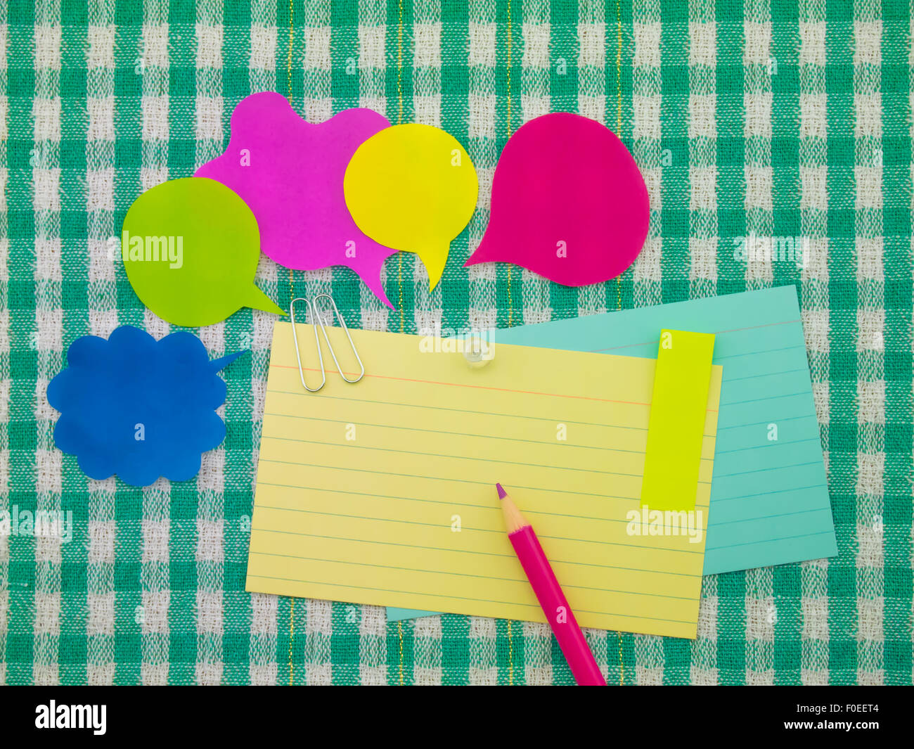 Colorful balloons and bubbles; you can write words on it Stock Photo
