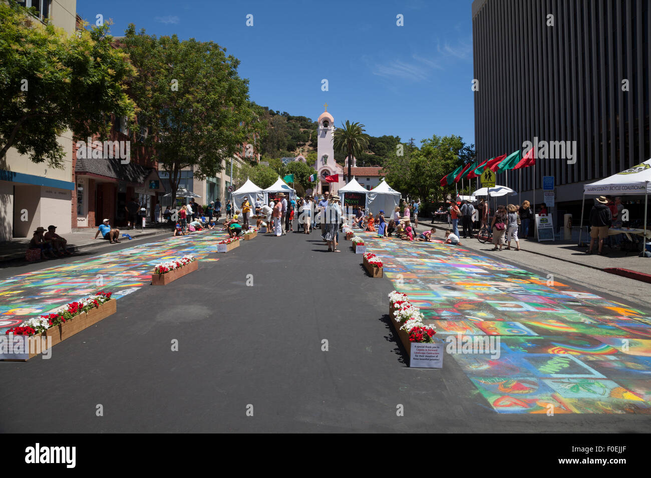 Italian Street Painting Festival in San Rafael, California, USA Stock Photo
